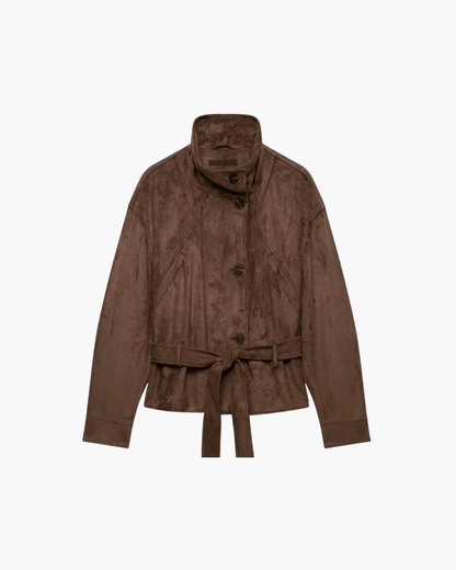 Veste Sarah en faux suède à lacets