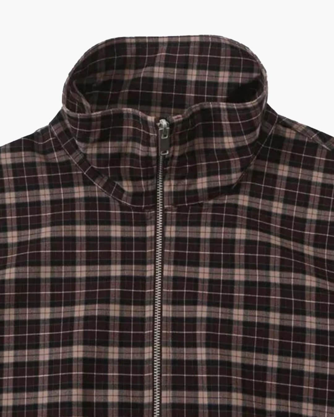 Veste Eva zippée col haut à carreaux