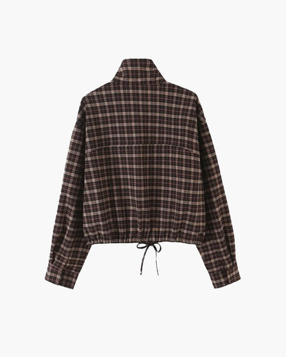 Veste Eva zippée col haut à carreaux