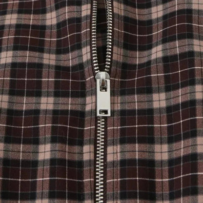Veste Eva zippée col haut à carreaux
