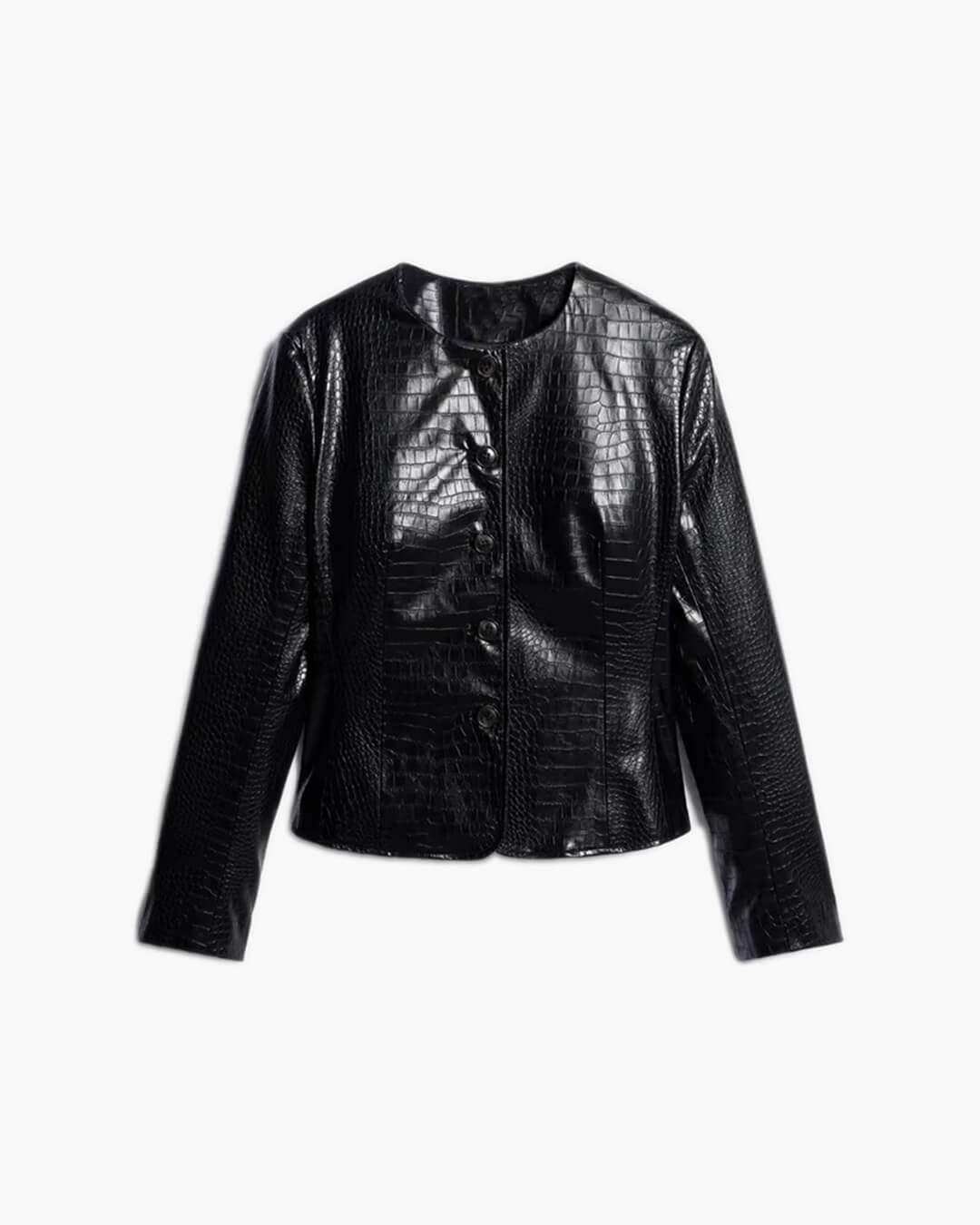 Veste Lola embossée croco en simili cuir