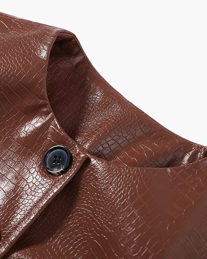 Veste Lola embossée croco en simili cuir