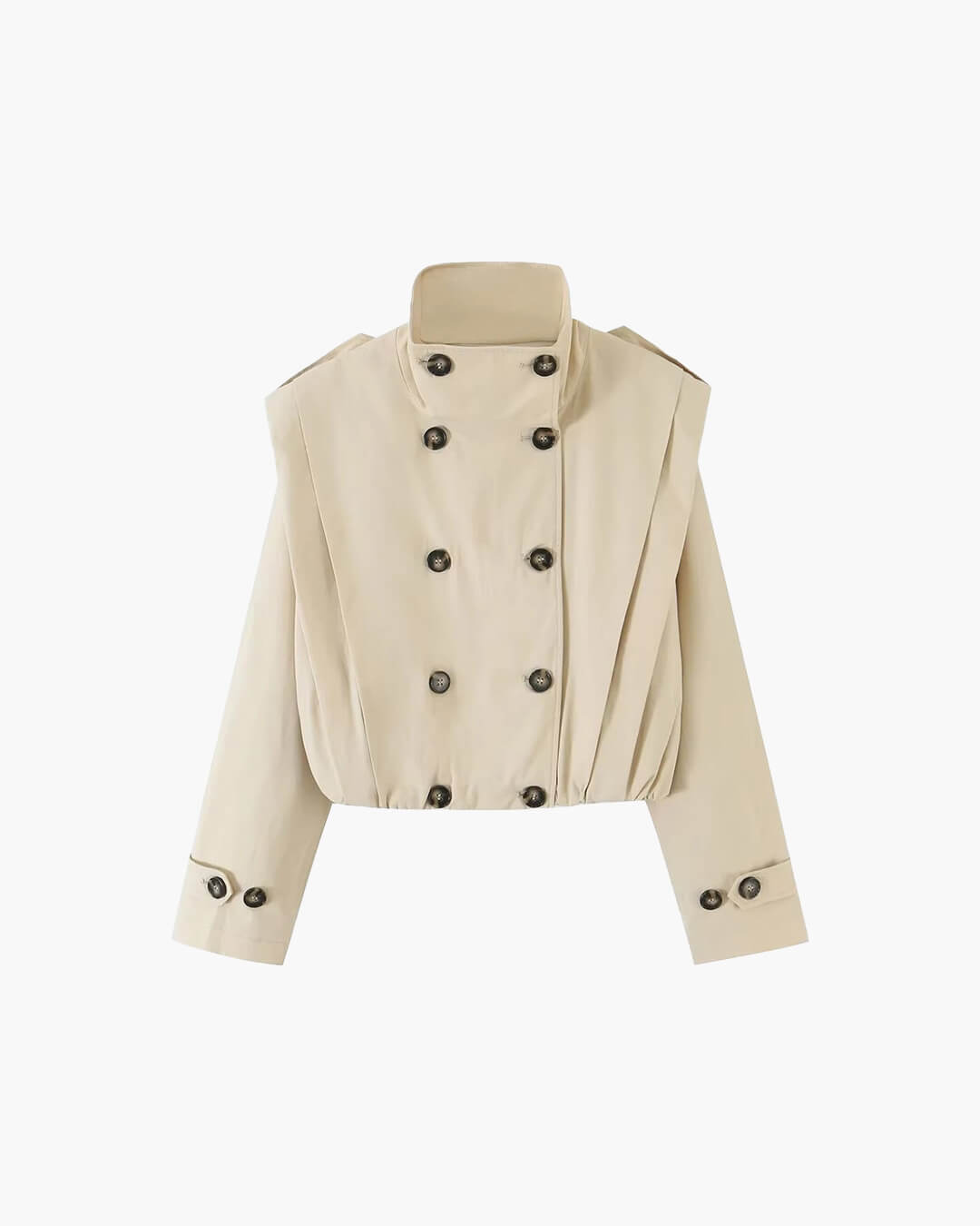 Manteau trench Isabel plissé à col haut