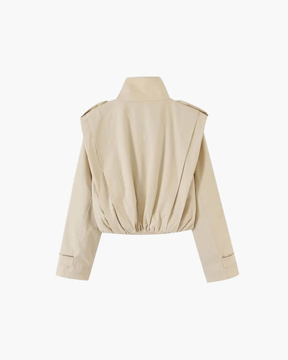 Manteau trench Isabel plissé à col haut