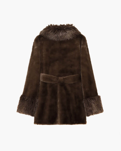 Manteau Amanda Ceinturé en Fourrure Synthétique
