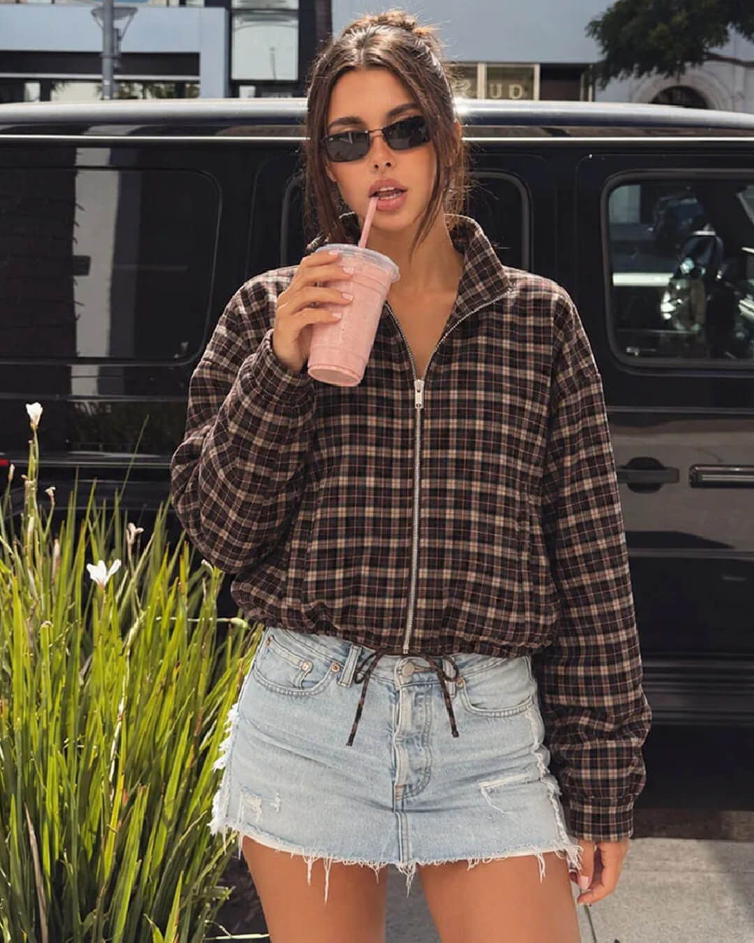 Ensemble veste & jupe à carreaux Eva