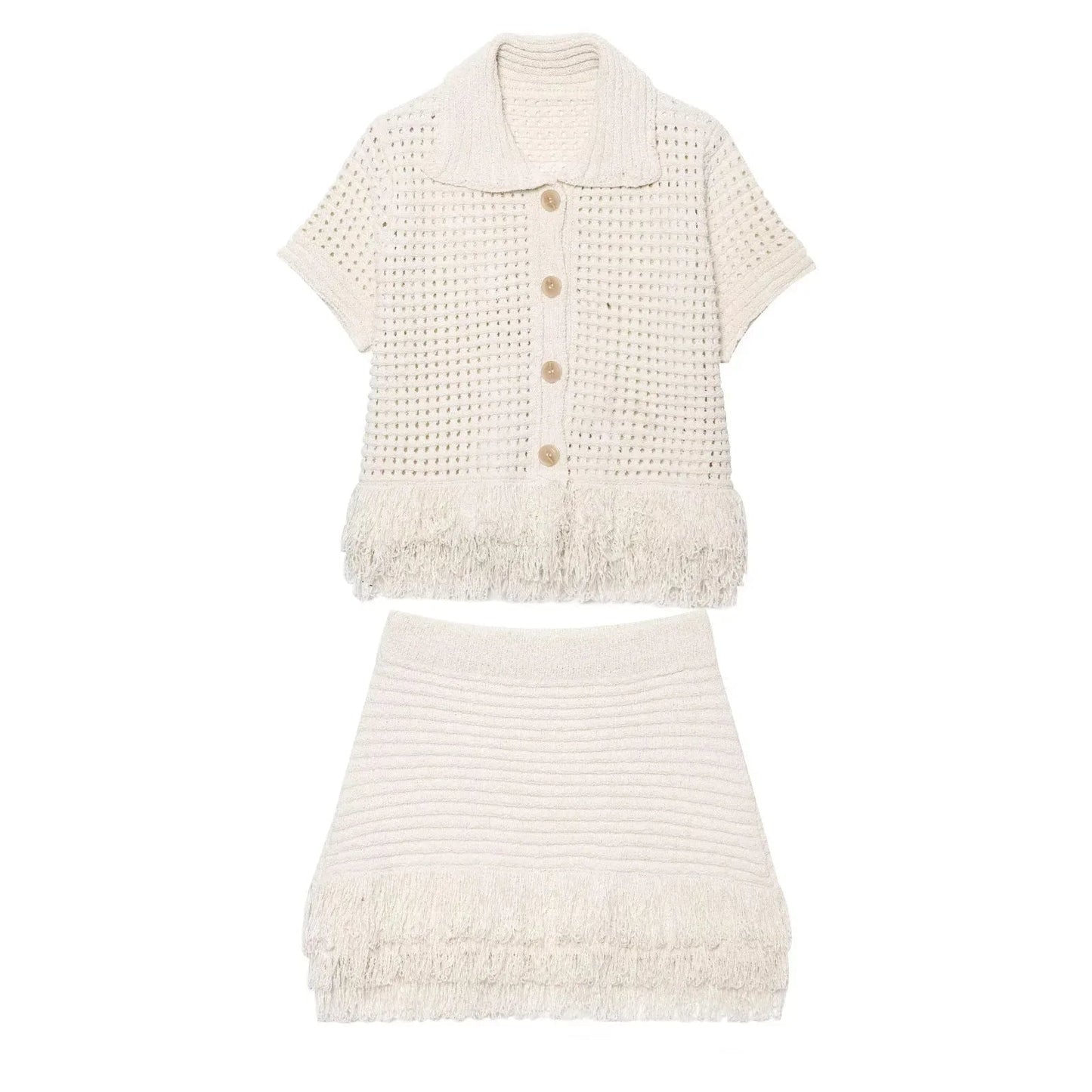 Sophia Knitted Tassel Skirt Set