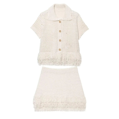 Sophia Knitted Tassel Skirt Set