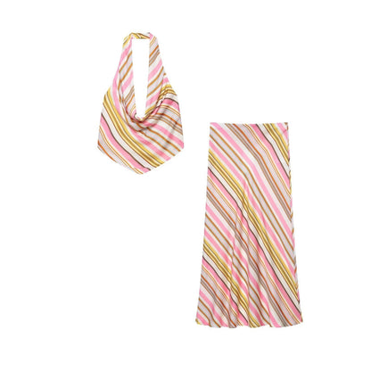 Meredith Bohemian Ensemble Satin Rayé