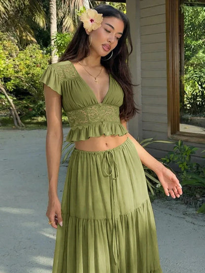 Ensemble Juliana en dentelle et mousseline