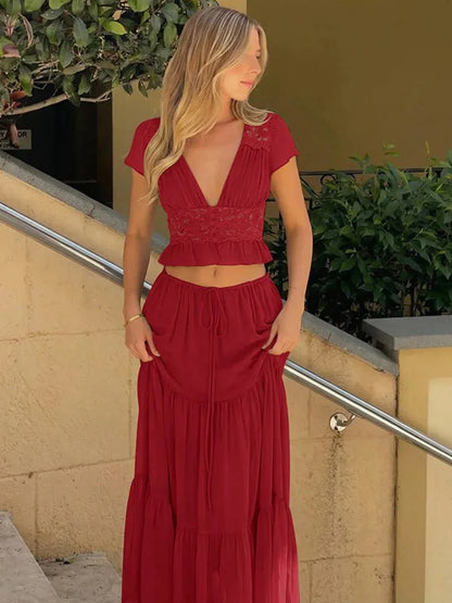 Ensemble Juliana en dentelle et mousseline