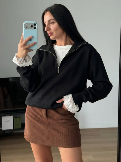 Pull tricot demi-zip Alice
