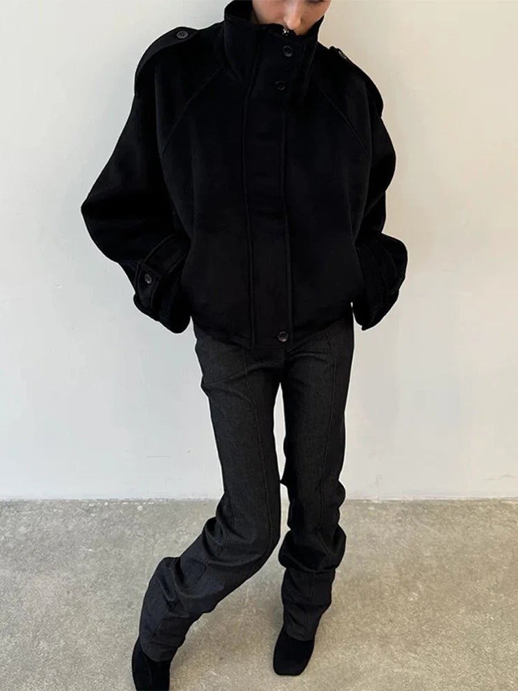 Manteau court Anna en mélange laine