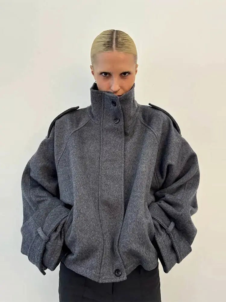 Manteau court Anna en mélange laine