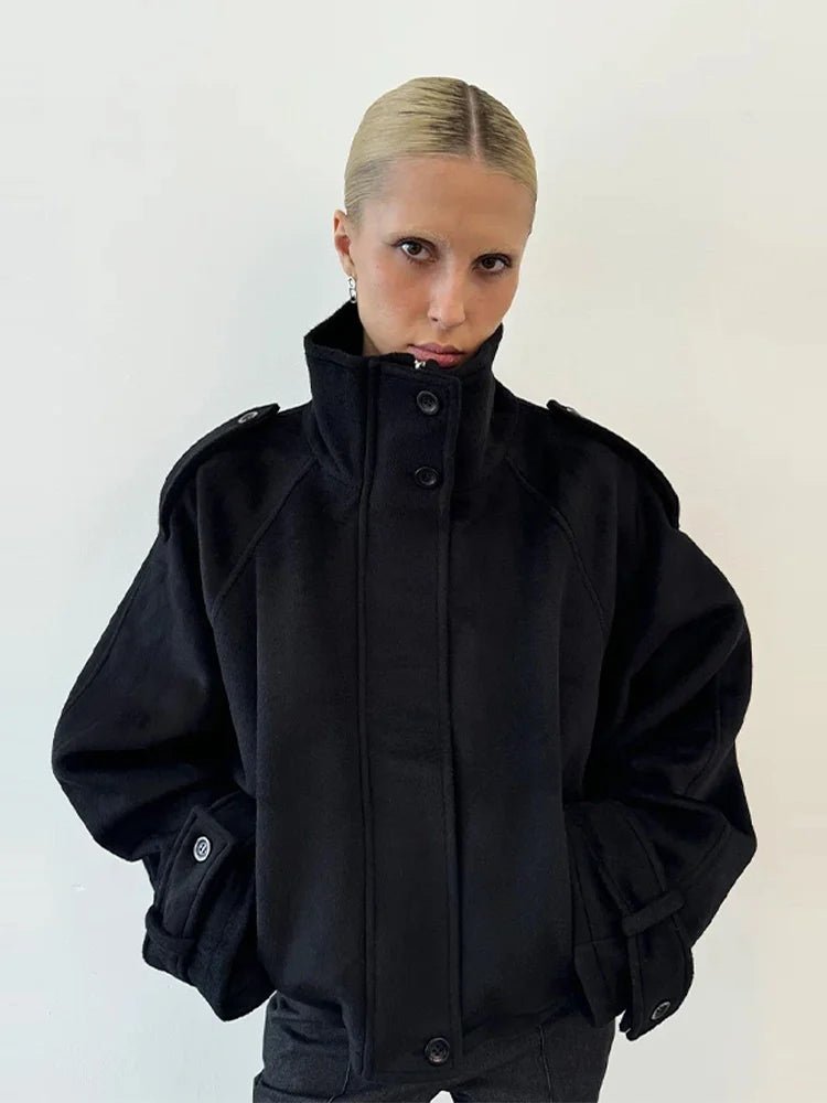 Manteau court Anna en mélange laine