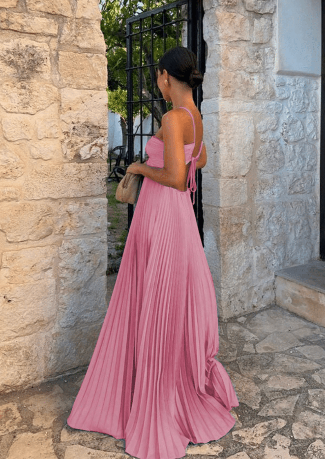 SOKYND Julia Crinkle Chiffon Maxi Dress DressSOKYND-558999-PIN-XS-43223PinkXS
