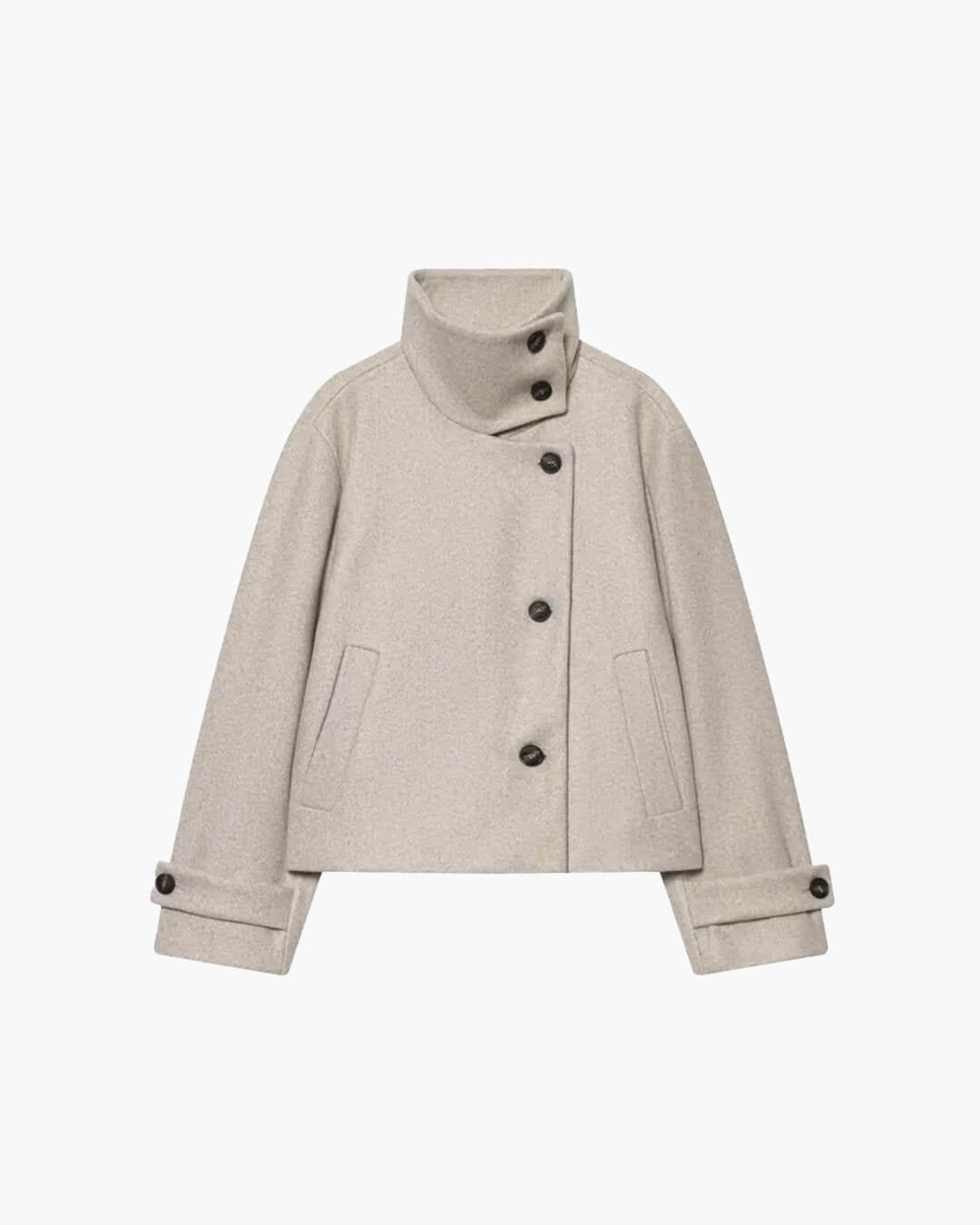 SOKYND Alice Rose Buckle Stand Collar Coat CoatSOKYND-539863-BEI-XS-62871BeigeXS