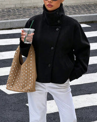 Manteau Alice Rose à col droit avec boucle