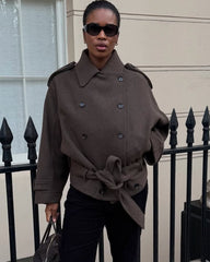 Manteau ceinturé croisé Alicia