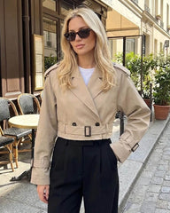 Althea Cropped Trench Coat with Belt