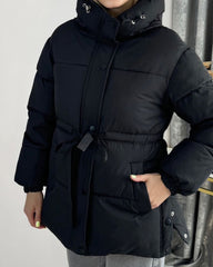Manteau Amelie à capuche et laçage