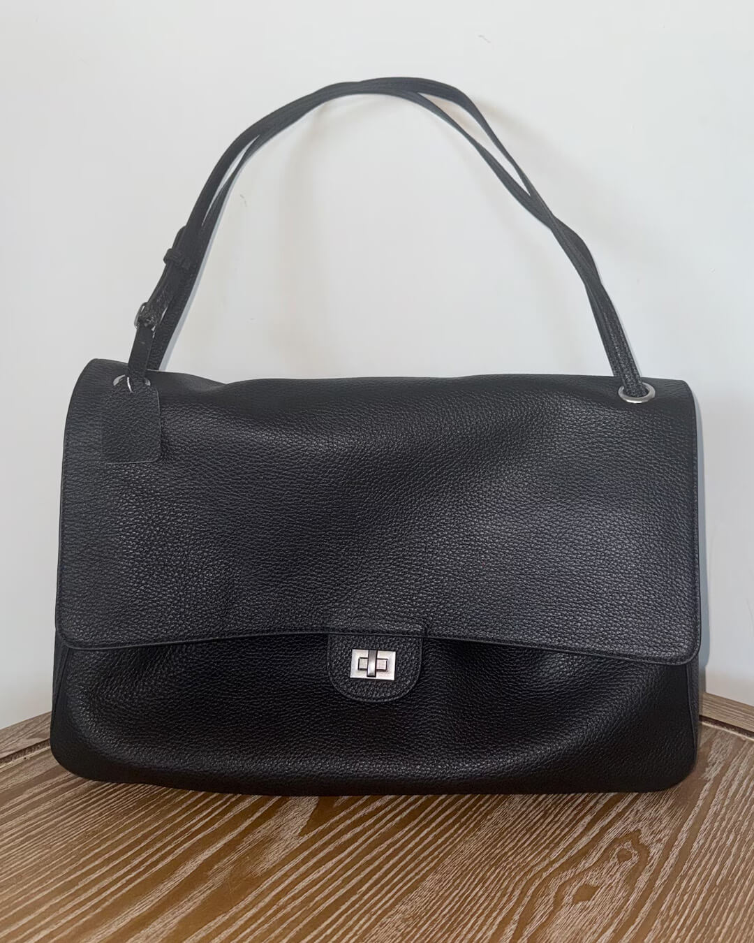 SOKYND Amelie Maxi Flap Leather Shoulder Bag BagSOKYND-400727-BLA-32-78359Black32x9x22 cm
