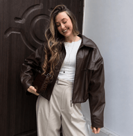 Amy Veste vintage en cuir synthétique