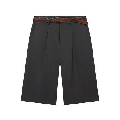 SOKYND Anaïs High Waist Belted Bermuda Shorts BottomsBlackXS