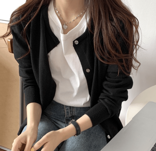 SOKYND Annie Button Front Knit Cardigan CardiganSOKYND-545431-BLA-S-53239BlackS