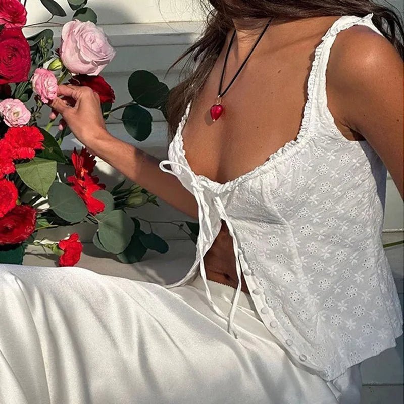 SOKYND Arlenie Lace Up Tank Top TopsJU1774219786693135401M