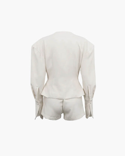 SOKYND Ashley Cinched - Waist Blazer Shorts Set Matching SetsFm1772777205924604011SetM