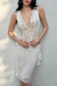 Ensemble jupe Audrey avec dentelle et lien