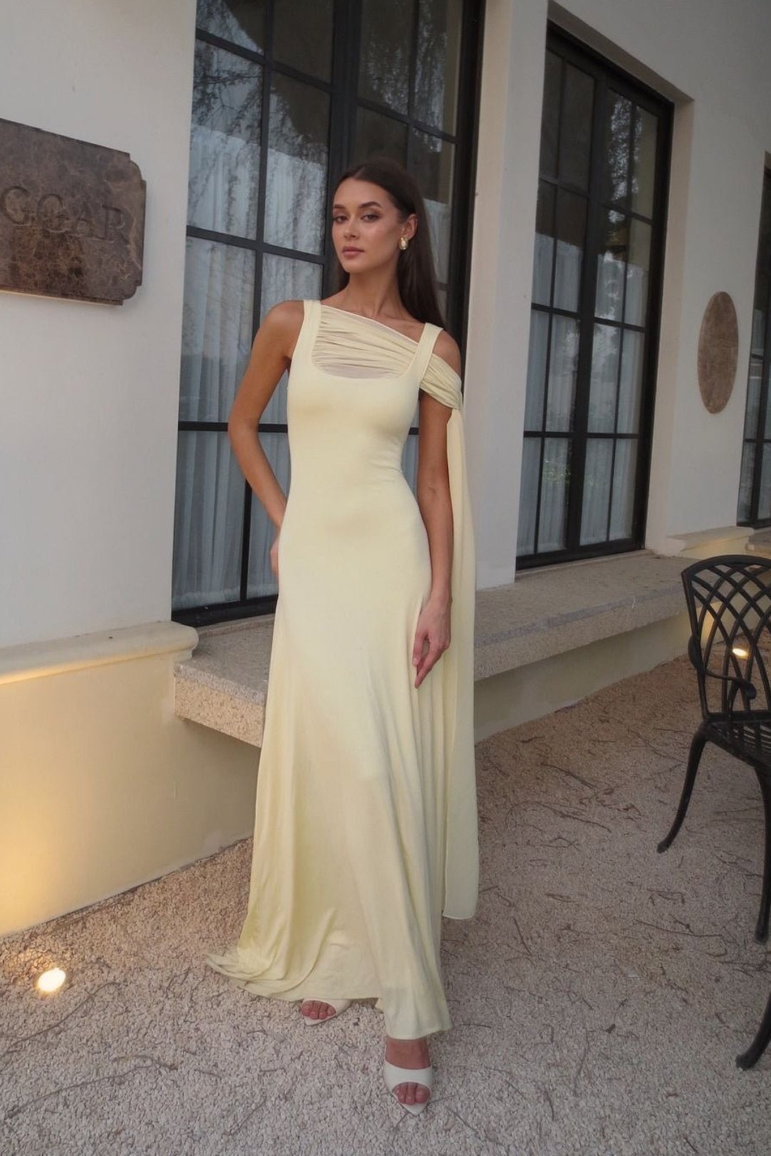 SOKYND Avery Chiffon Scarf Maxi Dress DressesRi1774526245048587899YellowS