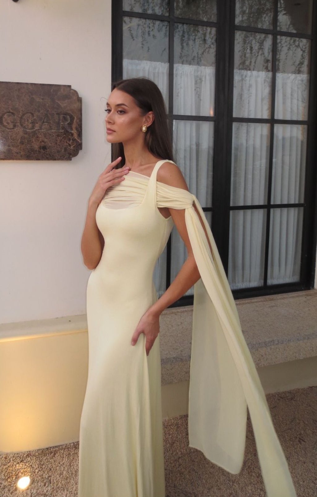 SOKYND Avery Chiffon Scarf Maxi Dress DressesRi1774526245048587899YellowS