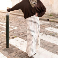 Ayla Polka Dot Satin Maxi Skirt