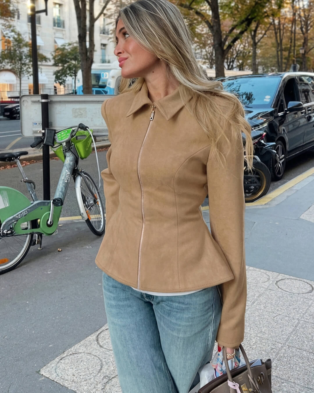 SOKYND Belle Faux Suede Jacket Coats & JacketsbZ1772777205901758748BeigeM