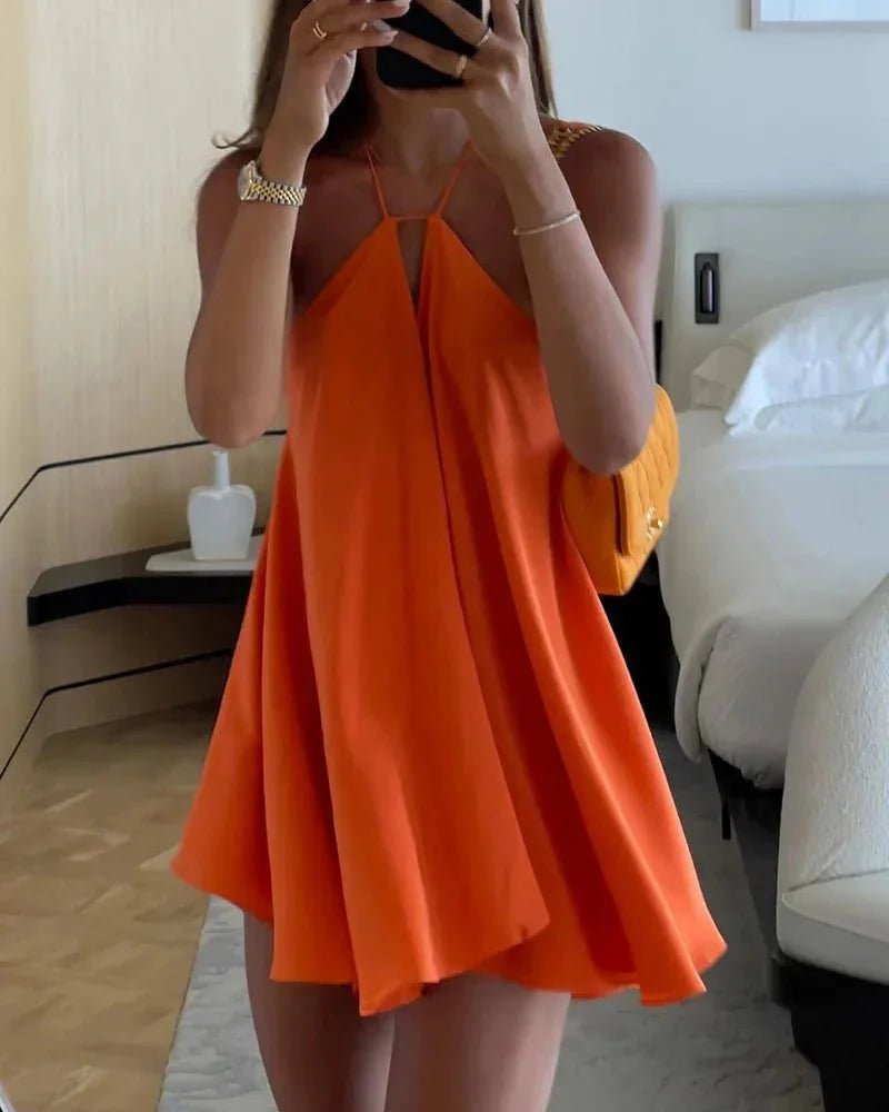 SOKYND Bernadette Off - Shoulder Hollow Out Summer Dress DressOrangeS