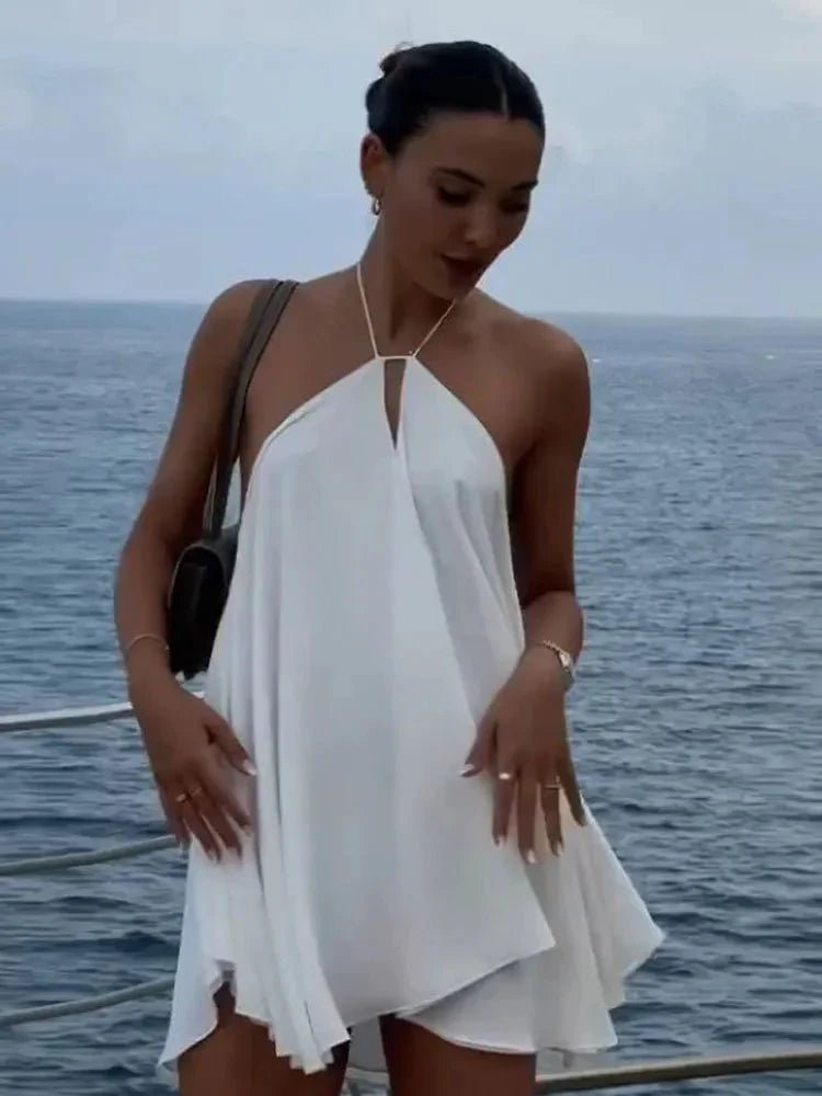 SOKYND Bernadette Off - Shoulder Hollow Out Summer Dress DressWhiteS