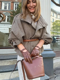 Manteau à carreaux Cassandra à revers crantés