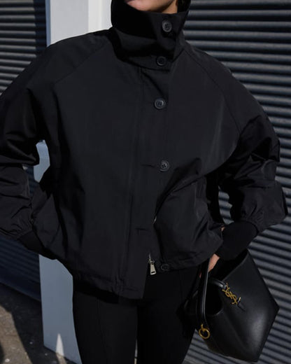 SOKYND Celeste High - Neck Jacket Coats & JacketsBlackS