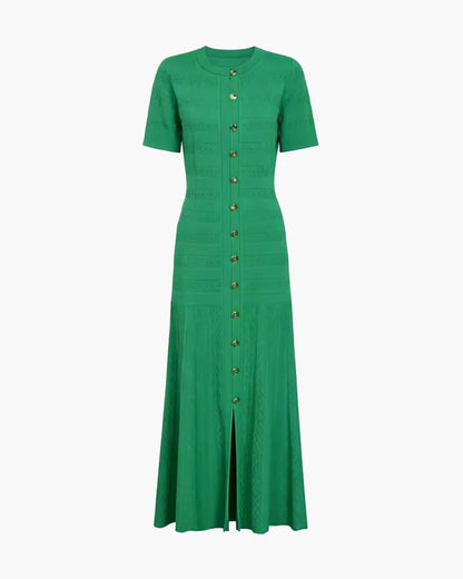 SOKYND Celeste Ribbed Knit Midi Dress DressGreenXS