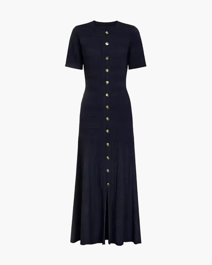 SOKYND Celeste Ribbed Knit Midi Dress DressGreenXS