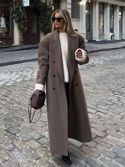 SOKYND Charlene Maxi Coat Coats & JacketskB1767625273833264043BrownS