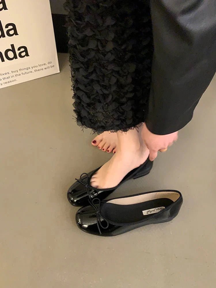 SOKYND Delphine Bowtie Ballet Flats ShoesSOKYND-266071-BLA-OS-22999Black35