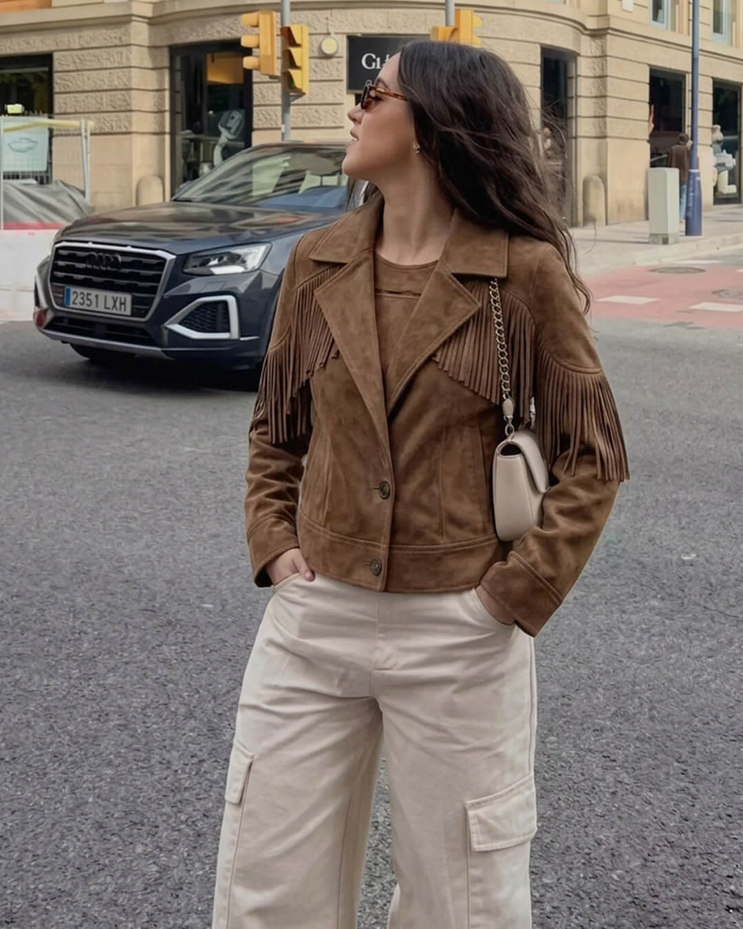 SOKYND Denise Faux Suede Lapel Cropped Jacket JacketSOKYND-611095-S-OS-54295S