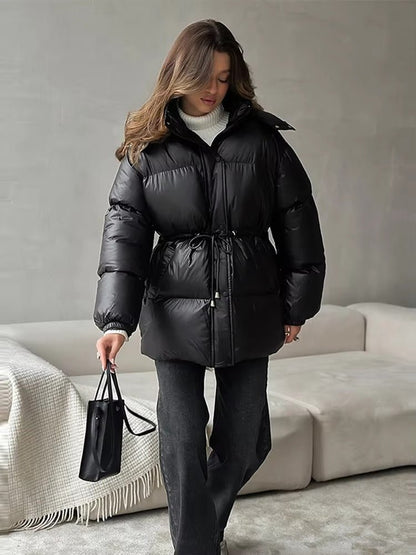 SOKYND Dorothy Drawstring Hooded Puffer Coat Coats & JacketsvV1767356248750403473BlackS