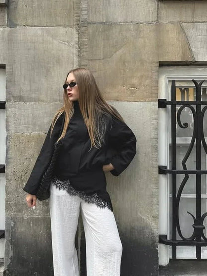 SOKYND Elena Hooded Waterproof Bomber Jacket JacketBlackS