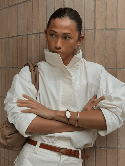 SOKYND Elena Hooded Waterproof Bomber Jacket JacketWhiteS