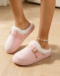 Ella Chaussons en Suède doublés en Fausse Fourrure