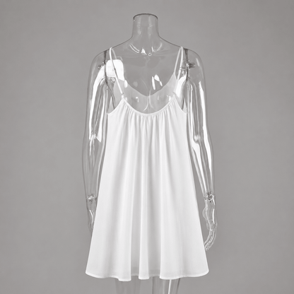 SOKYND Emery Spaghetti Strap Flowy Mini Dress DressesSOKYND-505623-WHI-S-29271WhiteS
